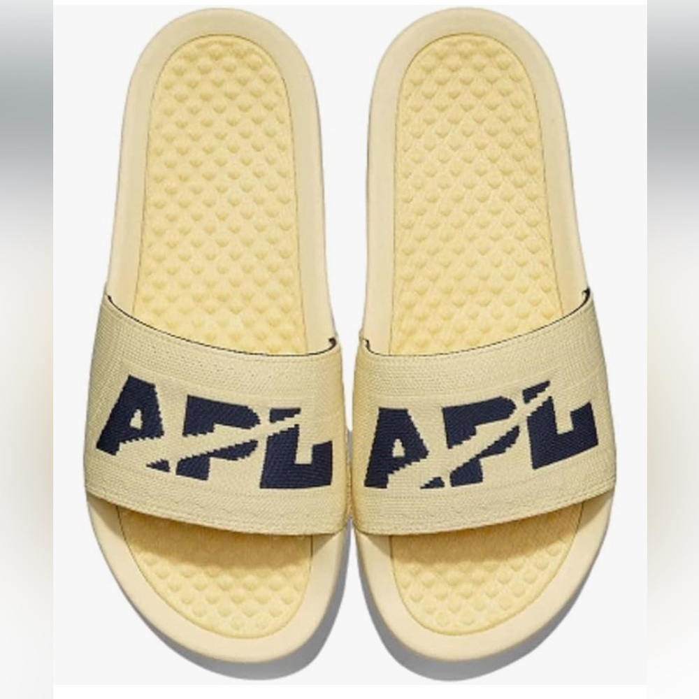 APL Big Logo Techloom slide in women’s size 9 Lemon Zest / Midnight